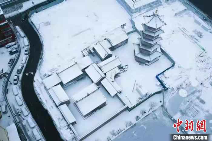 古圆通寺雪景资料图。　杏花岭区委宣传部提供 摄