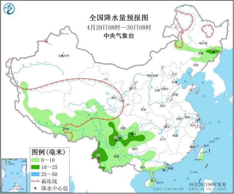 云南多阴雨天气 华北黄淮气温大幅上升