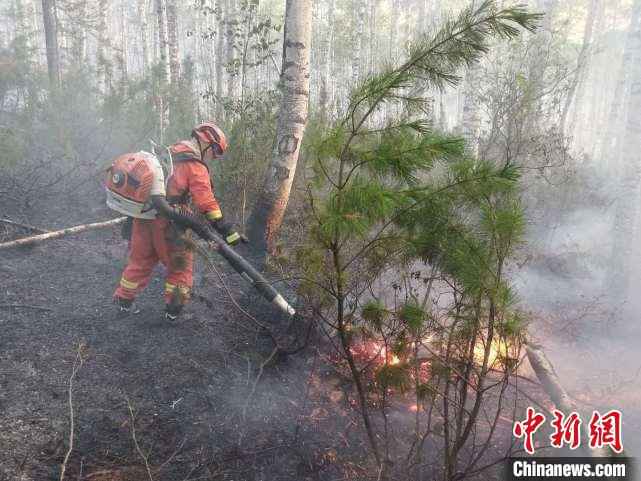 图为森林消防指战员进行灭火。　田超鹏 摄