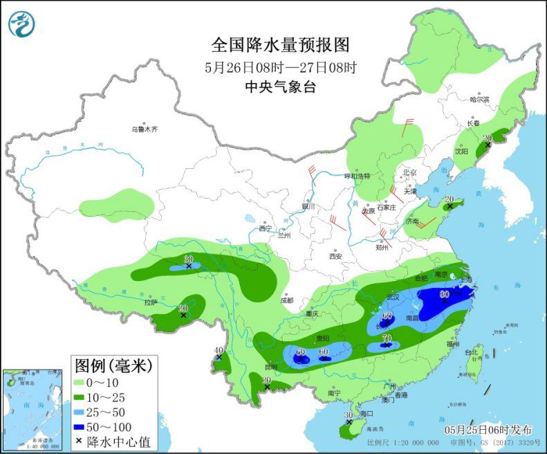 贵州至长江中下游将有较强降雨 华北东北等地多大风